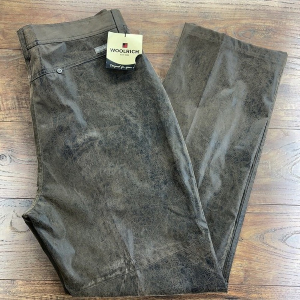 Woolrich Westridge Women‎ Saddle Pant Sz 14  Leather Look Pockets Brown NWT $70